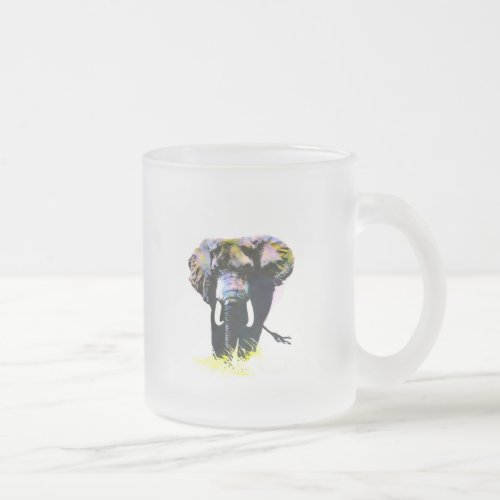 Elephant Frosted Glass Coffee Mug