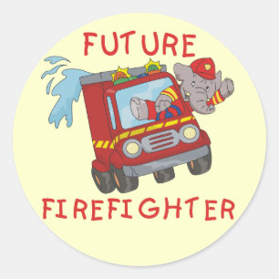 Elephant Future Firefighter Tshirts and Gifts Classic Round Sticker