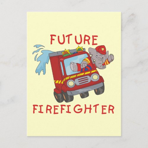 Elephant Future Firefighter Tshirts and Gifts Postcard