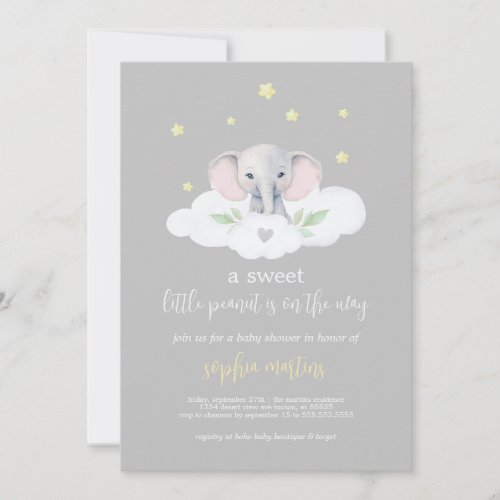 Elephant Gender Neutral Baby Shower Invitation