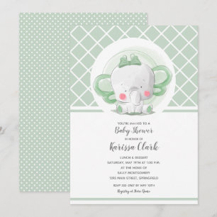 Elephant Gender Neutral Baby Shower Invitation