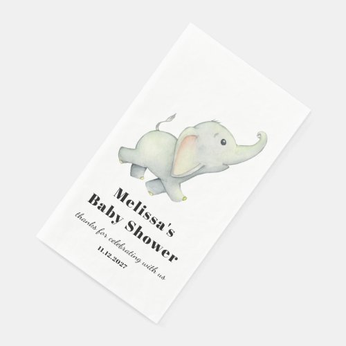 Elephant Gender Neutral Baby Shower Paper Guest Towels