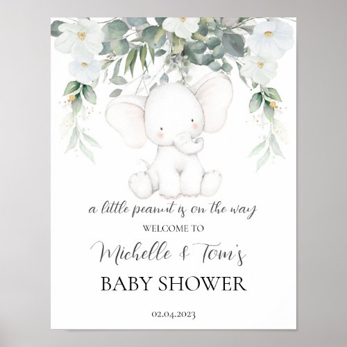 Elephant Gender Neutral Baby Shower Welcome Sign