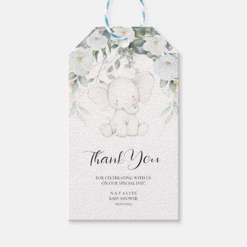 Elephant Gender Neutral Thank You Gift Tags