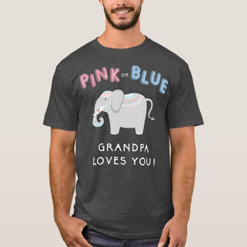 Elephant Gender Reveal  Grandpa  Baby Shower T_Shirt