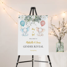 Elephant Gender Reveal Welcome Sign