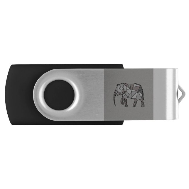 elephant geometric, bishop grey 2 flash drive (Front)