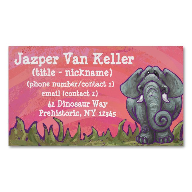 Elephant Gifts & Accessories Business Card Magnet (Front)