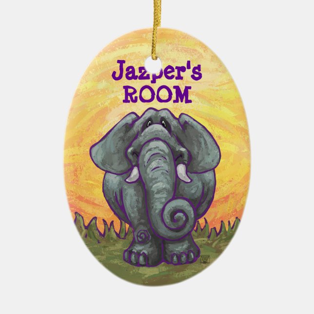 Elephant Gifts & Accessories Ceramic Ornament (Front)