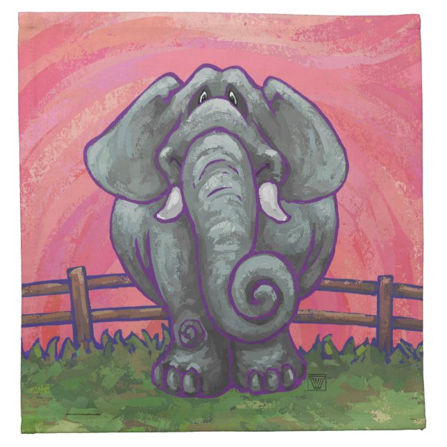 Elephant Gifts & Accessories Cloth Napkin (Front)