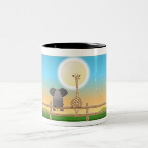 Elephant  Giraffe BFF mug