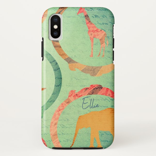 Elephant & Giraffe Collage Case-Mate iPhone Case (Back)
