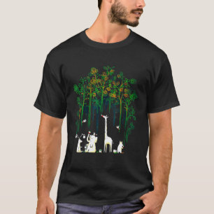Elephant Giraffe Deer Pig Painting The Forest Grap T-Shirt