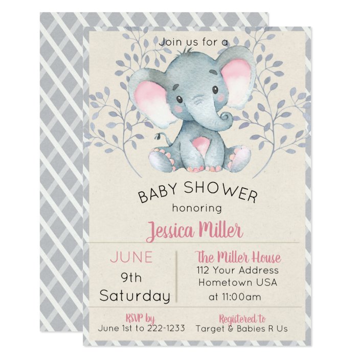 zazzle elephant baby shower invitations