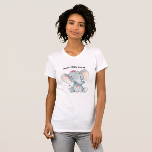 Elephant Girl Baby Shower T-Shirt Tee Shirt Baby | Zazzle