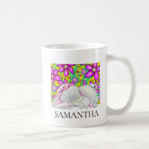 Elephant Girl Flower Coffee Mug