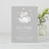 Elephant Girl | Gray Little Peanut Baby Shower Invitation (Standing Front)