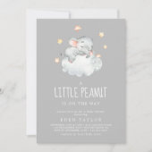 Elephant Girl | Gray Little Peanut Baby Shower Invitation (Front)