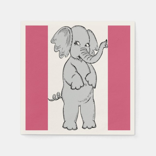 ELEPHANT GIRL PAPER NAPKINS (Front)