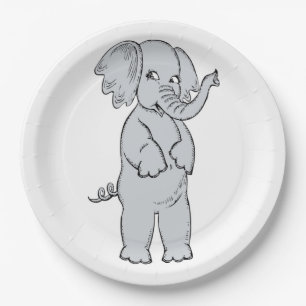 ELEPHANT GIRL PAPER PLATES