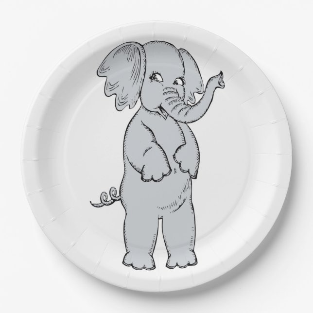 ELEPHANT GIRL PAPER PLATES (Front)