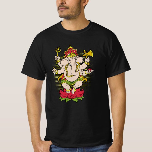 Elephant God Ganesha Hindu Ganesh T-Shirt (Front)