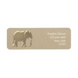 Elephant Gold Foil , Elegant Return Address Label
