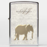 Elephant Gold Marble Monogrammed Zippo Lighter at Zazzle