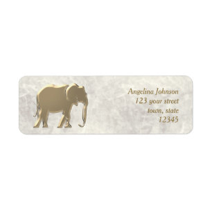Elephant Gold Return Address Label