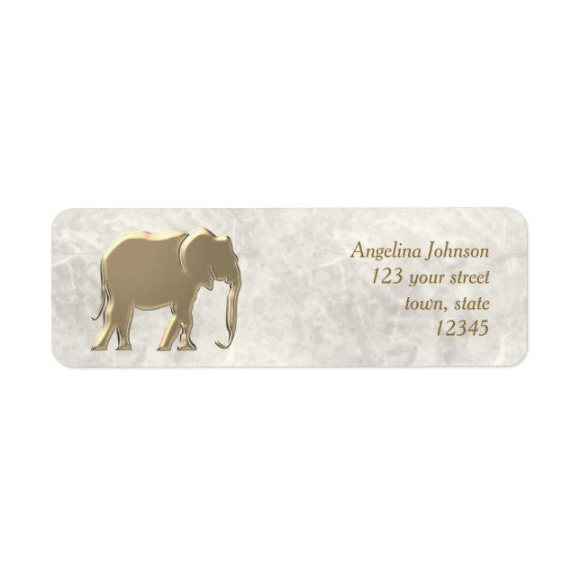 Elephant Gold Return Address Label (Front)