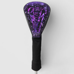 Elephant Golf Head Cover Purple Pink Starry Night