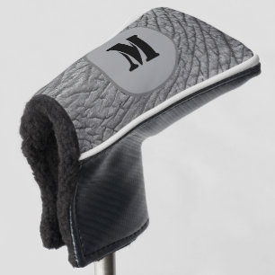 Elephant grey skin pattern monogram customizable golf head cover