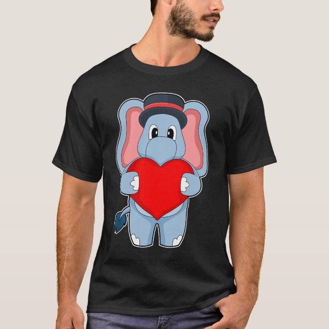 Elephant Groom Heart Wedding T-Shirt (Front)
