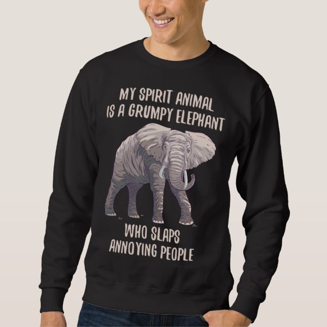 Elephant  Grumpy Love Retro Sweatshirt (Front)