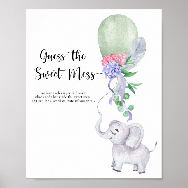 Elephant - guess the sweet mess poster (Front)