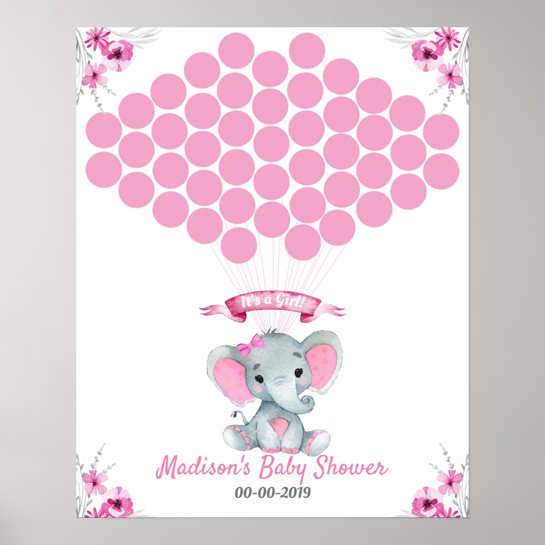 Elephant Guest Book Page Alternative Rustic Pink | Zazzle