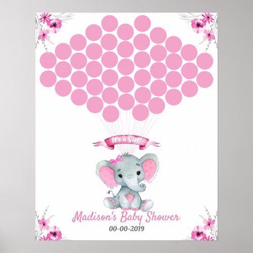 Elephant Guest Book Page Alternative Rustic Pink