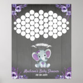 Elephant Guest Book Page Alternative Rustic Purple | Zazzle