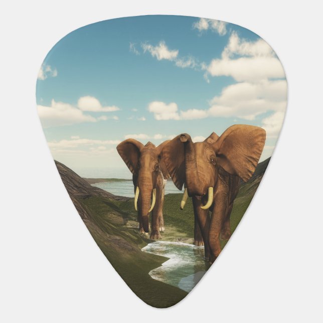 Elephant Guitar Pick (Front)