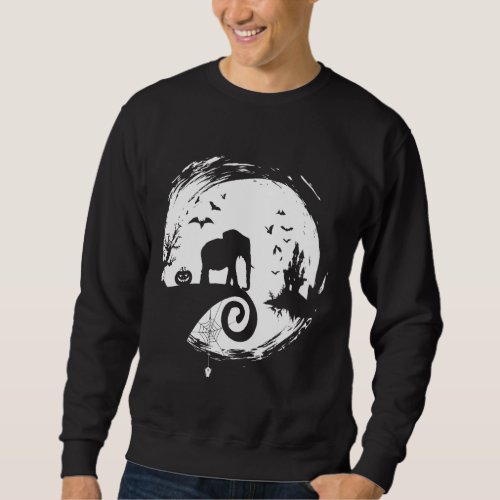 Elephant Halloween Costume Moon Silhouette Creepy Sweatshirt