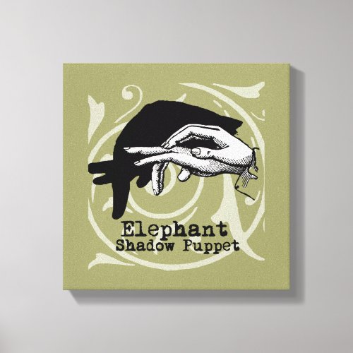 Elephant Hand Puppet Shadow Games Canvas Print