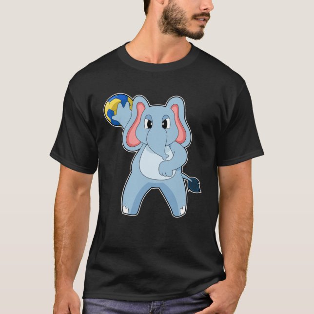 Elephant Handball player Handball Sports T-Shirt (Front)