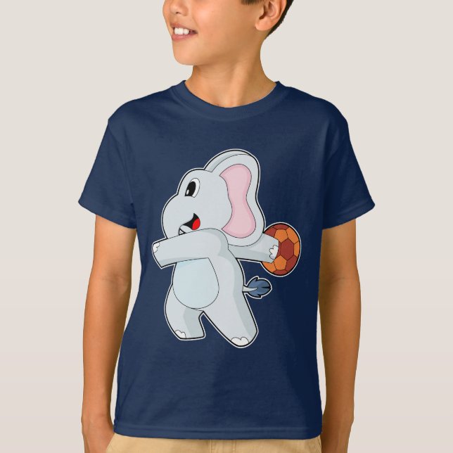 Elephant Handball player Handball T-Shirt (Front)