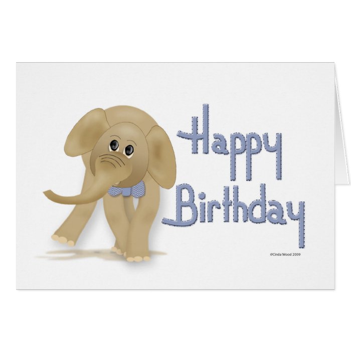 Elephant Happy Birthday Card