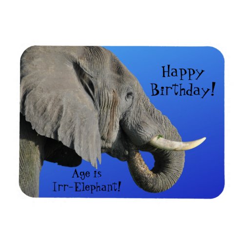 Elephant Happy Birthday Funny Age is Irr Elephant Magnet
