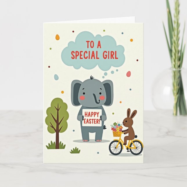 Elephant Happy Celebration Card (Front)