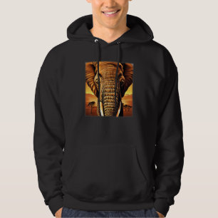 Elephant head animal motif print artwork safari gr hoodie