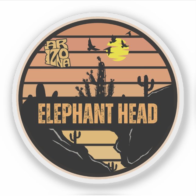 Elephant Head, Arizona Sticker (Front)