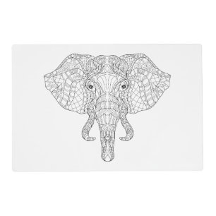 Elephant Head Doodle 2 Placemat