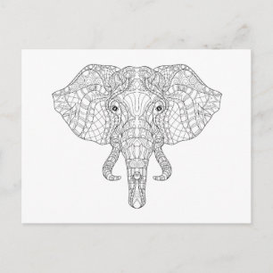 Elephant Head Doodle 2 Postcard